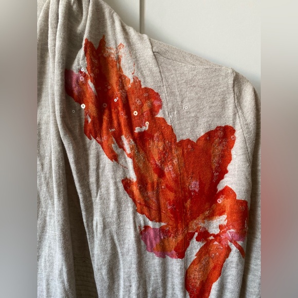 I.N.C. International Concepts Soft Sequin Floral Open Cardigan Sweater - Small - Picture 7 of 7